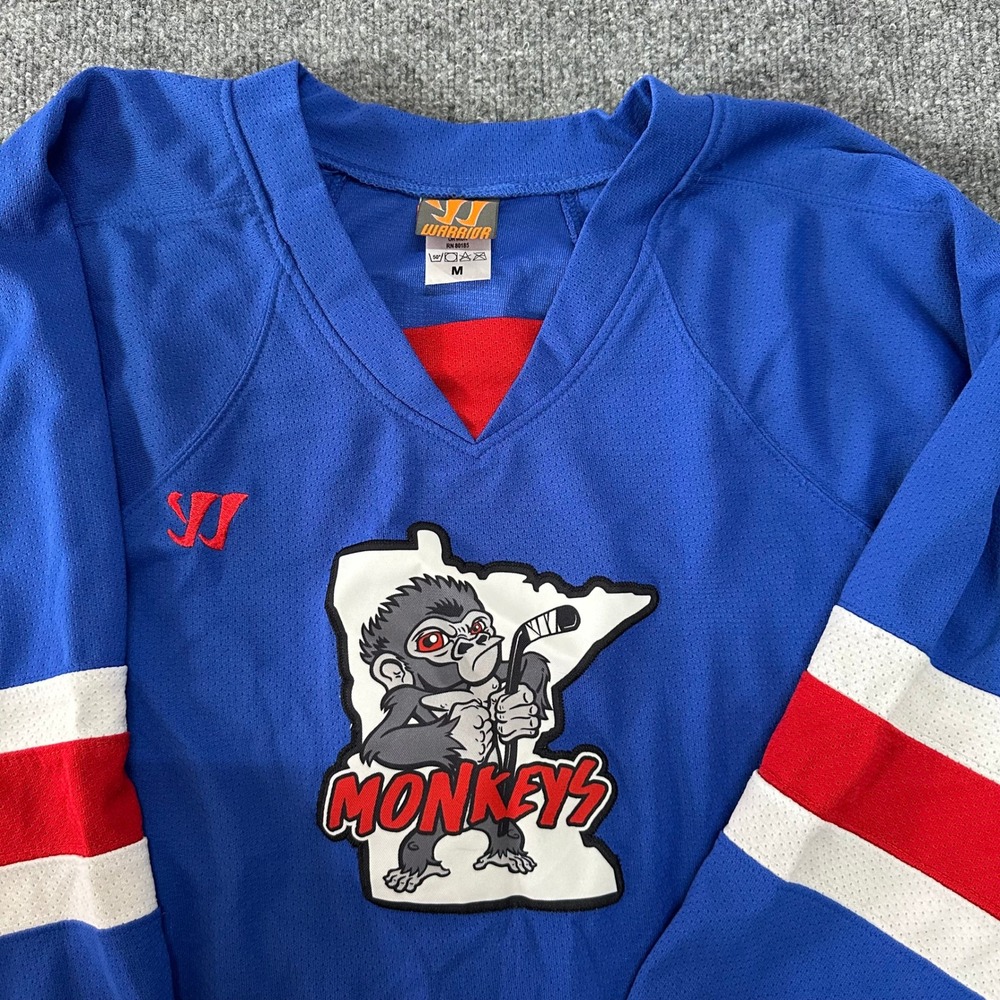 Warrior Hockey Jersey Mens Size M Blue Minnesota Monkeys Dreher 25 Mesh Athletic